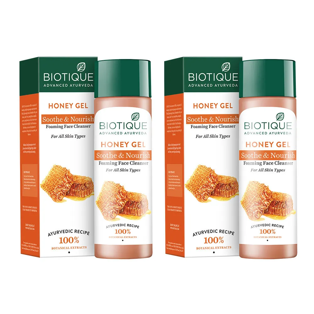 Biotique Natural Honey Gel Foaming Cleanser (Pack Of 2)