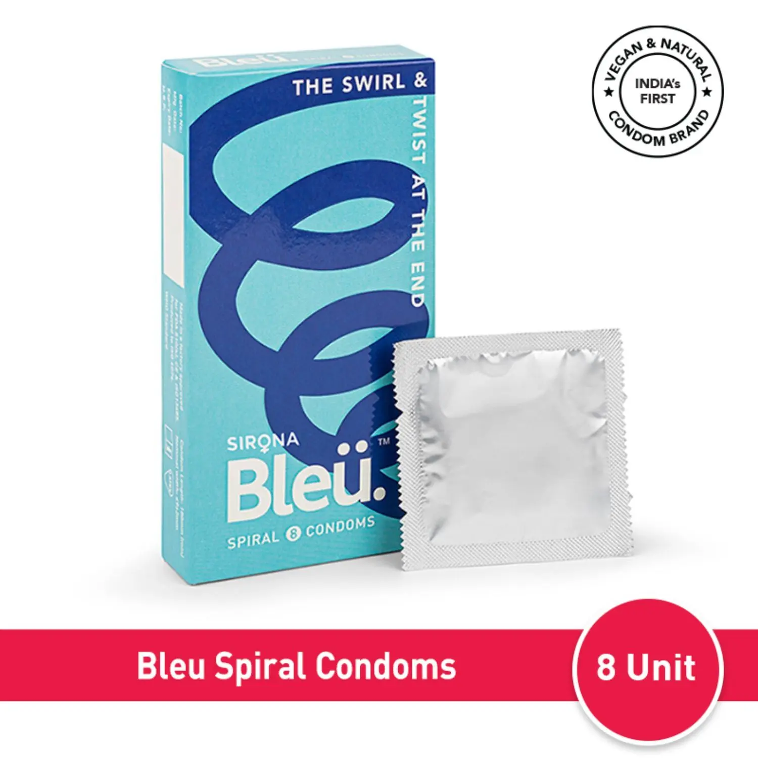 Sirona Bleu Spiral Condoms for Men, Extra Dots for Her Extra Stimulation, 