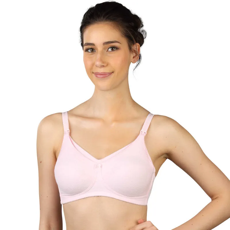 Triumph Mamabel Wireless Non Padded Comfortable Support Cotton Maternity Bra - Pink (40D)