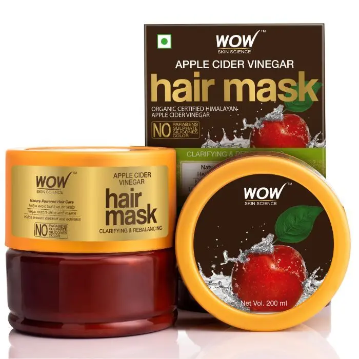 WOW Skin Science Apple Cider Vinegar Hair Mask with Apple Cider Vinegar & Sweet Almond Oil, 200 ml