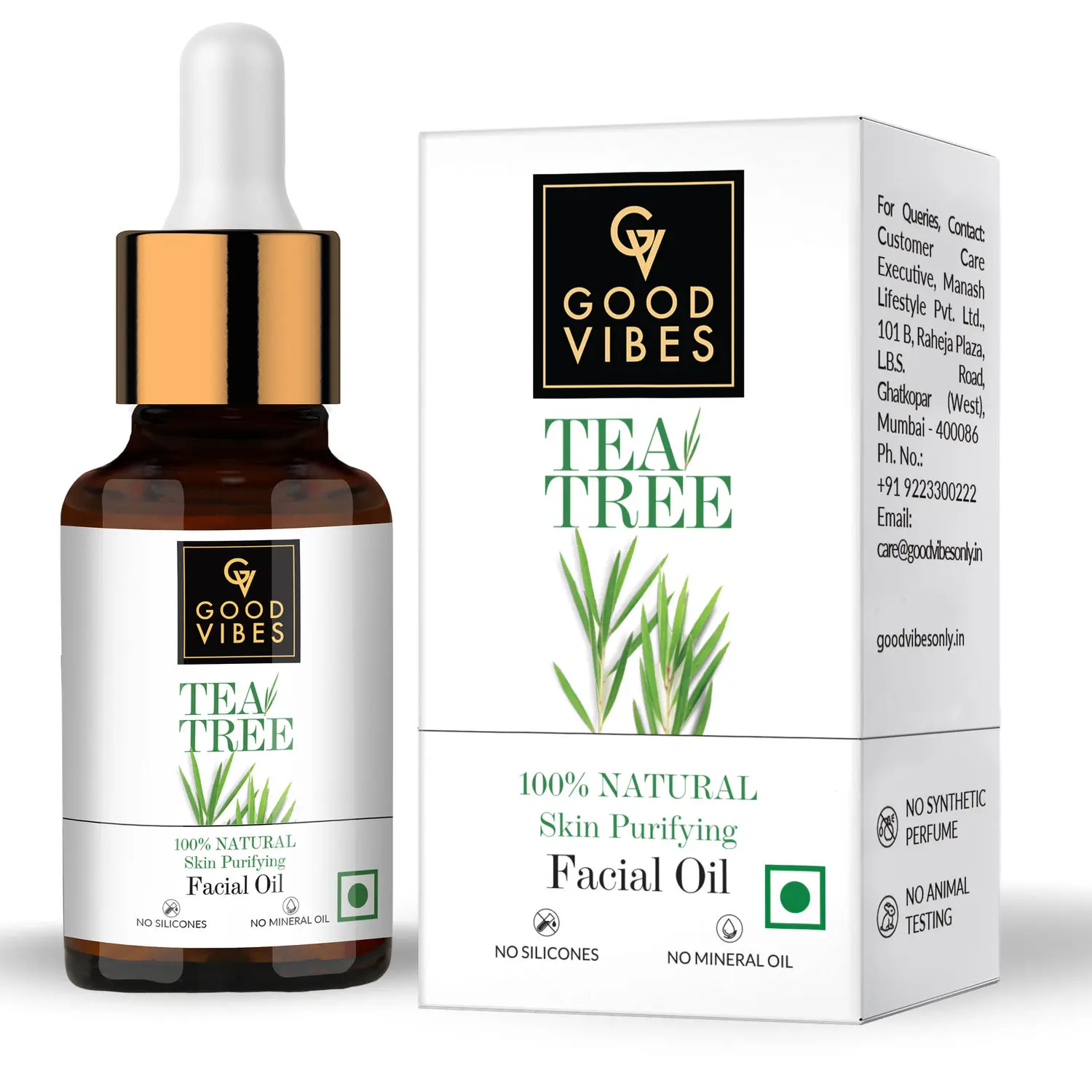 Good Vibes 100% Natural Tea Tree Skin Purifying Facial Oil (10 ml)