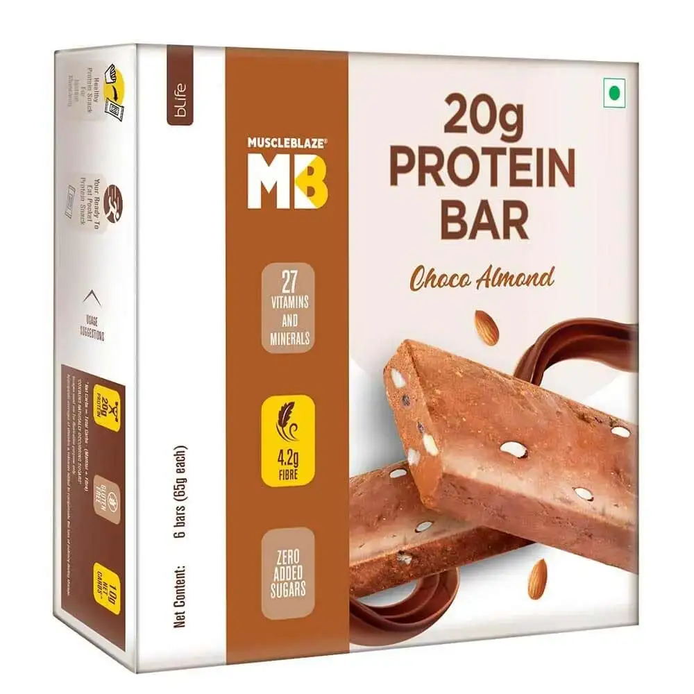 MuscleBlaze Protein Bar (20g Protein) OP,  6 bar(s)  Choco Almond