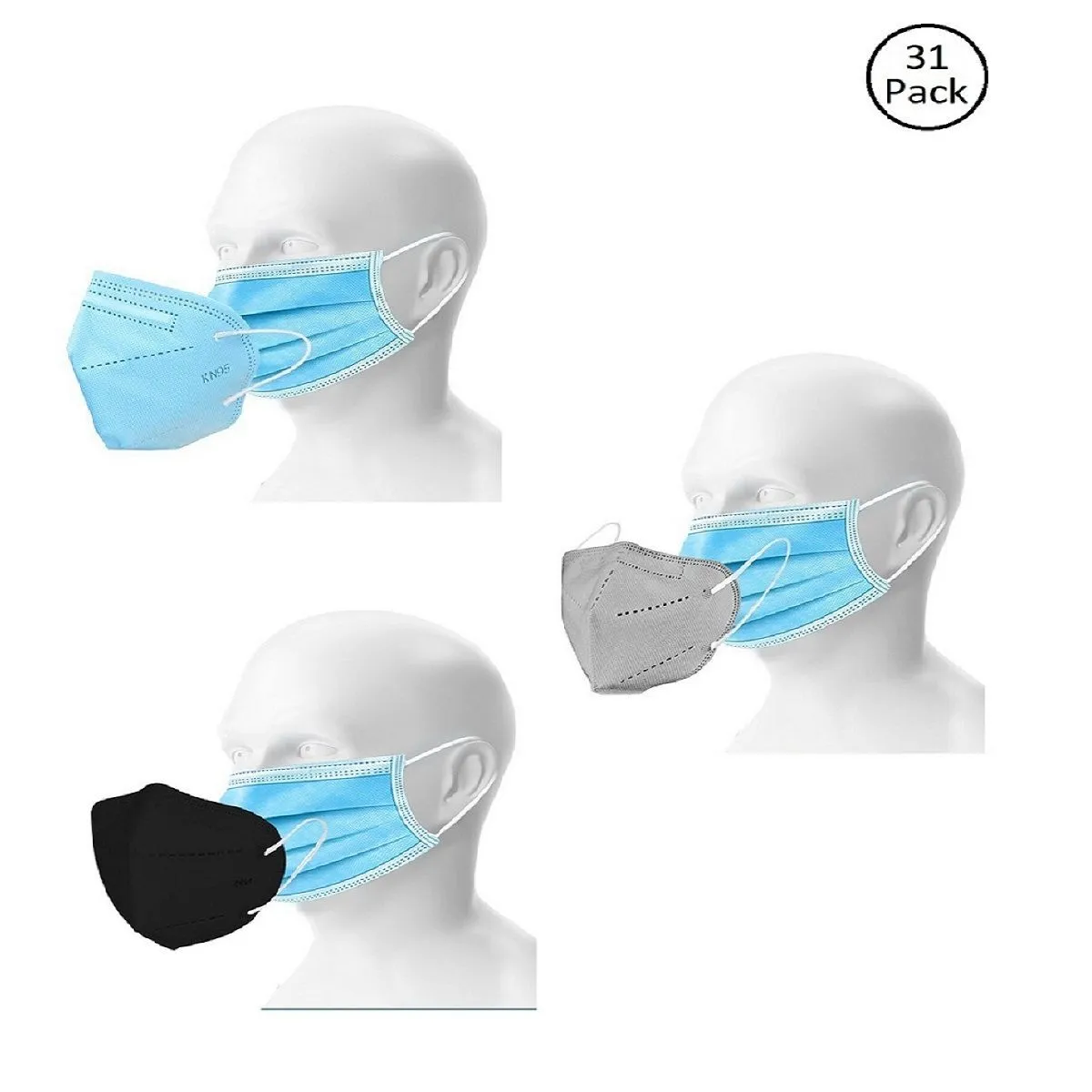 Fabula Double Mask Set of 25 Disposable & 6 Kn95/N95 Mask