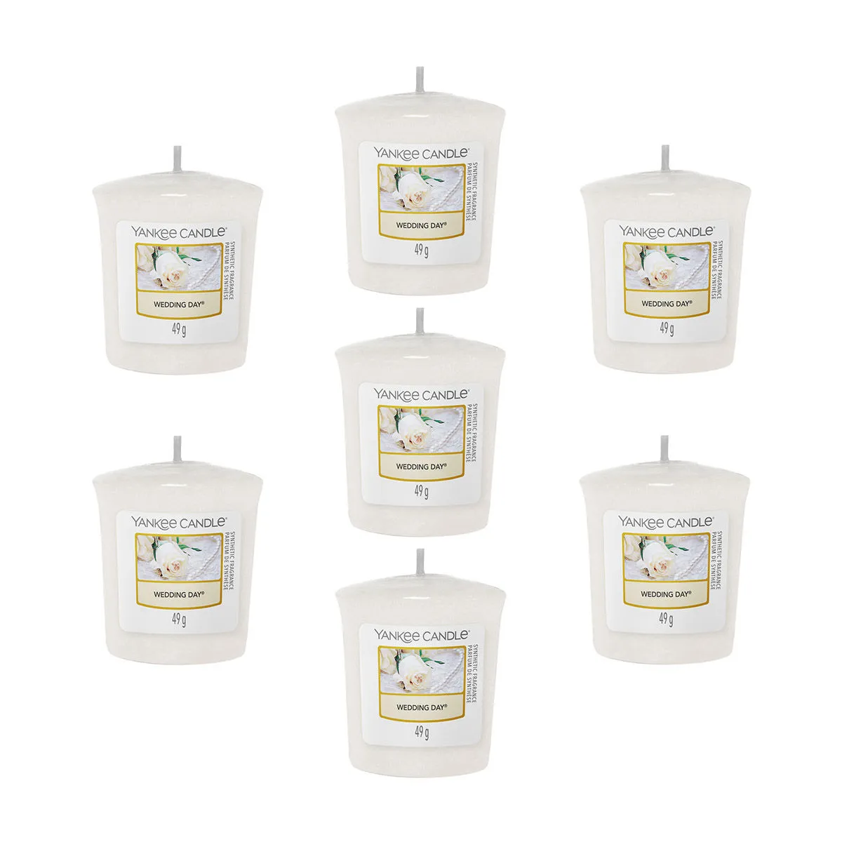 Yankee Candle Classic Votive Wedding Day Scented Candles - Pack of 7