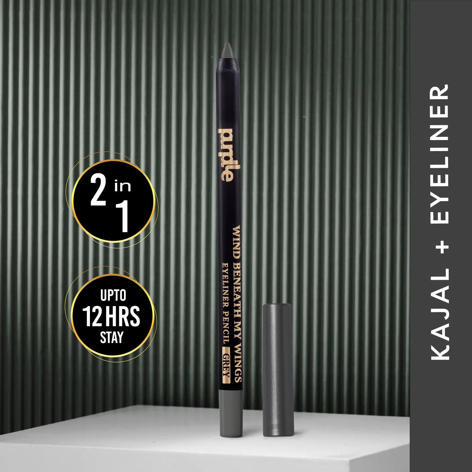 Purplle Eyeliner Pen, Wind Beneath My Wings - Grey | Long Lasting | Pigmented | Water Resistent | Smudge Proof | Transfer Proof | Easy Application (1.2 g)