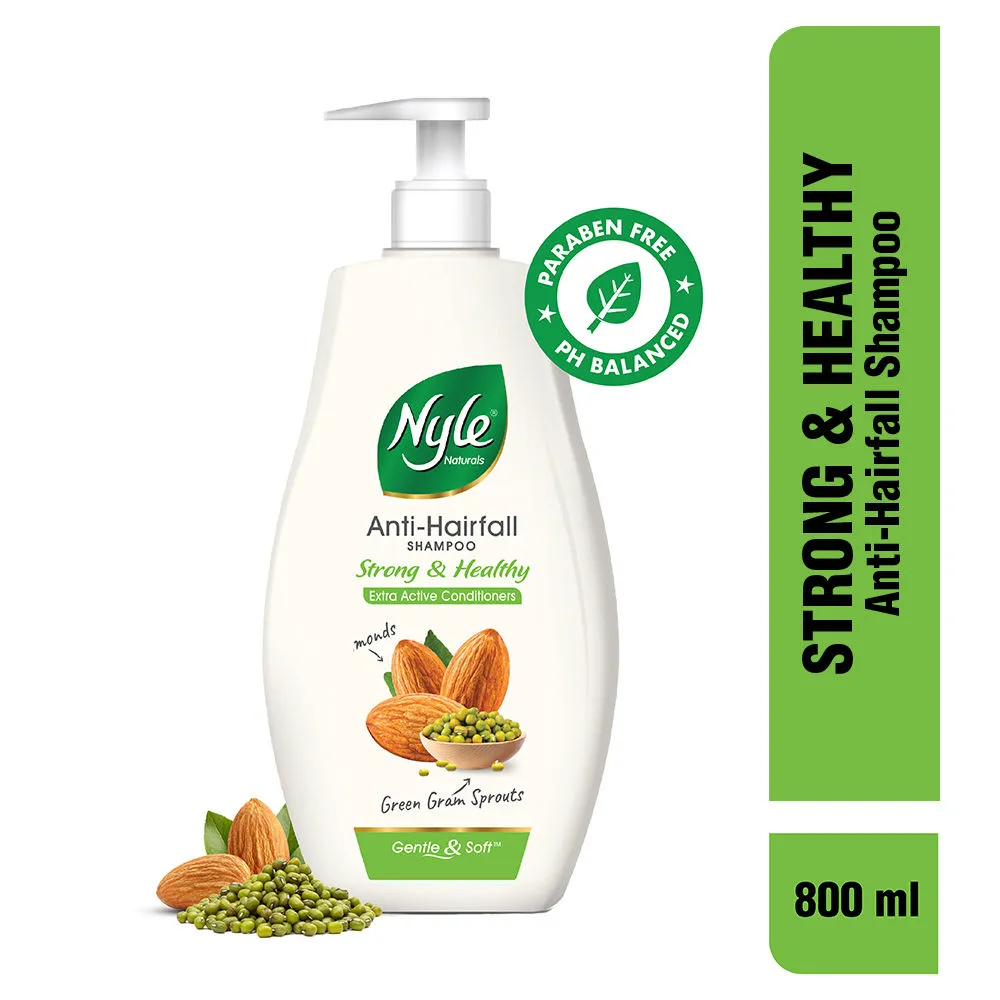 Nyle Naturals Strong & Healthy Anti Hairfall Shampoo with Almonds & Green Gram Sprouts