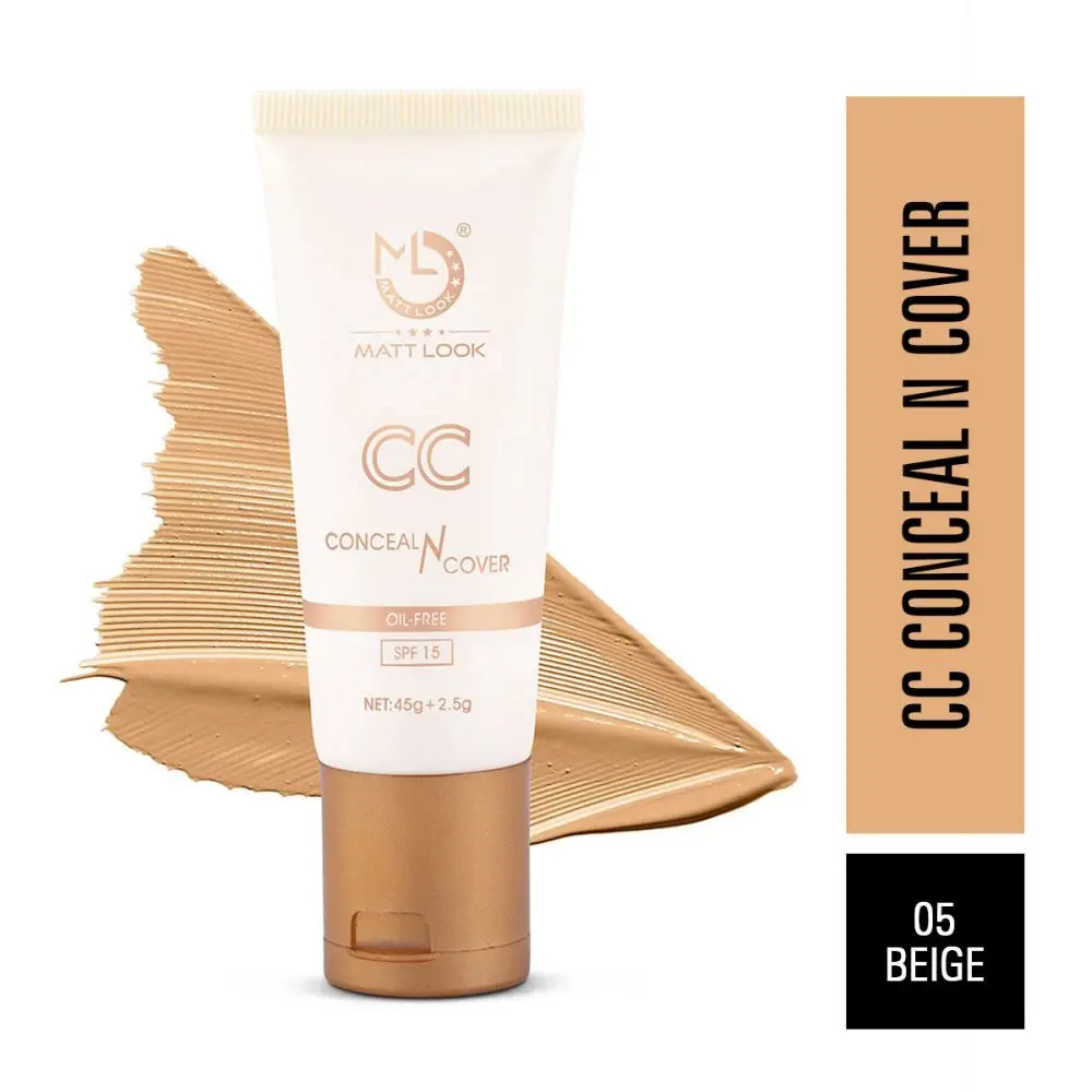 Matt look CC Conceal N Cover Oil-Free SPF-15, Beige (45gm+2.5gm)