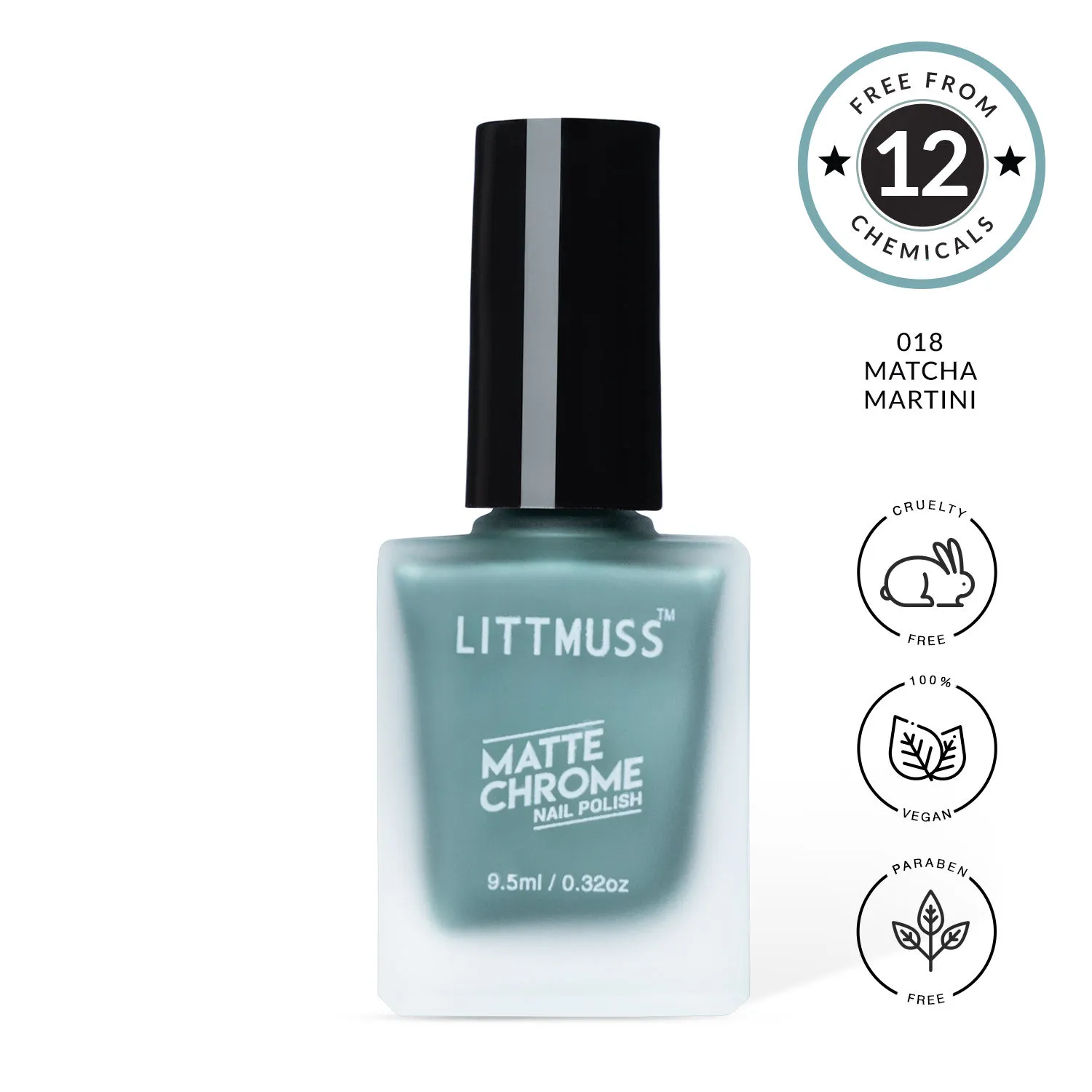 Littmuss Nail Polish Matte Chrome Nail Paint - Matcha Martini - 018