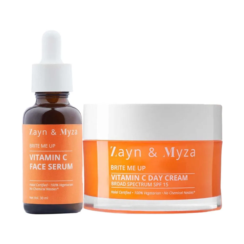 ZM Zayn & Myza Skin Brightening Pack For Men & Women - Vitamin C Face Serum + Day Cream with SPF