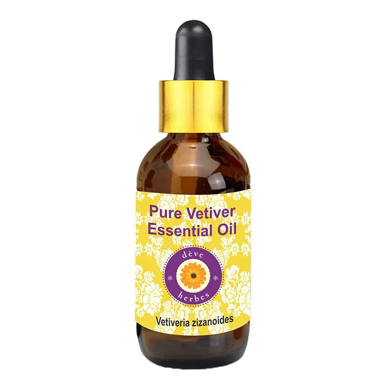 Deve Herbes Pure Vetiver Essential Oil 100% Natural Therapeutic Grade Steam Distilled