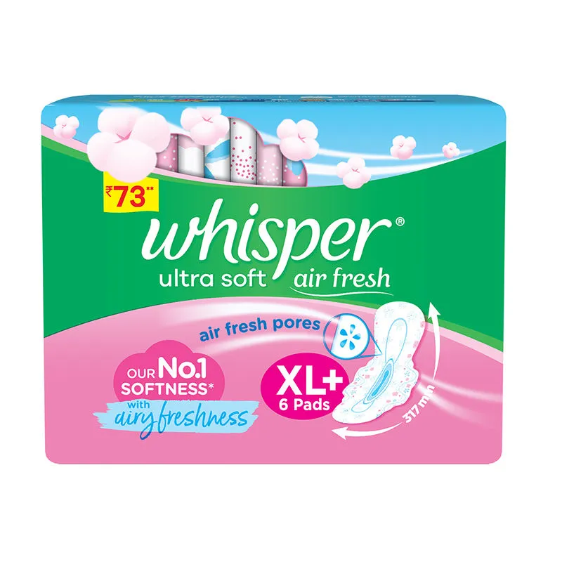 Whisper Ultra Soft XL+ 6s Sanitary Pads for Women