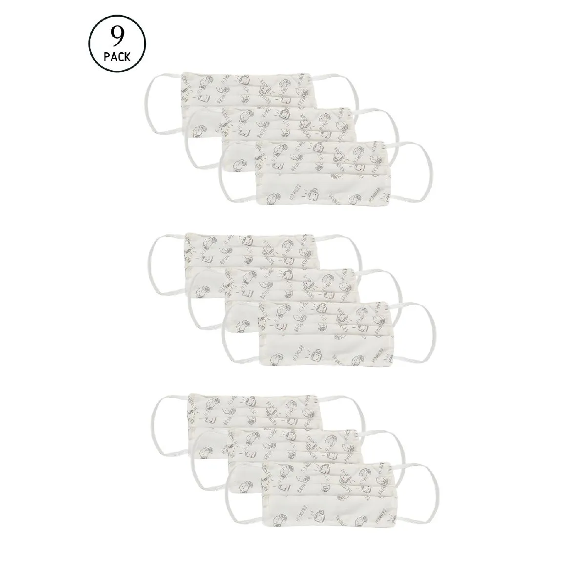 Bellofox Brunch 3-layer 3-ply Reusable & Washable Cotton Face Mask (set Of 9)