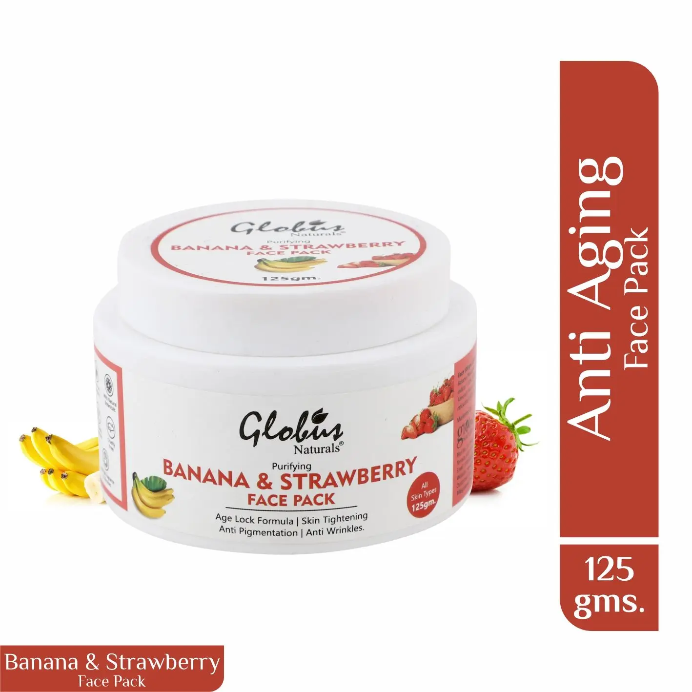 Globus Naturals Purifying Banana & Strawberry Anti Aging Face Pack (125 g)