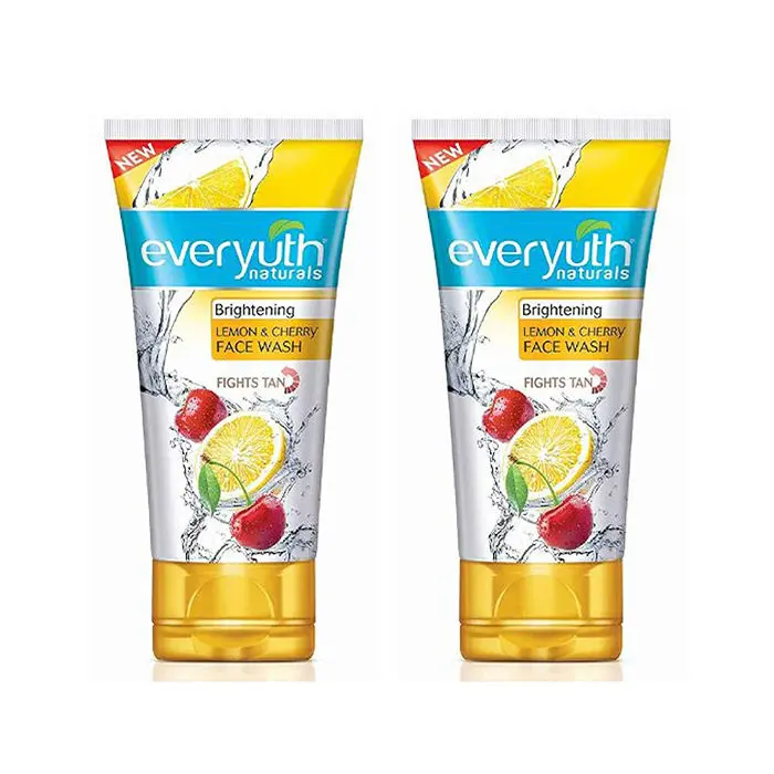 Everyuth Naturals Brightening Lemon and Cherry Facewash (50 g) Pack of 2