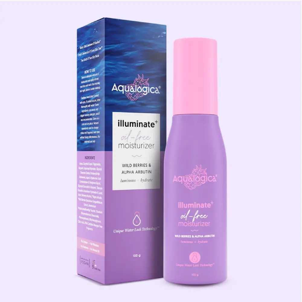 Aqualogica Illuminate+ Oil Free Moisturizer with Wild Berries & Alpha Arbutin for Luminous Glow - 100g