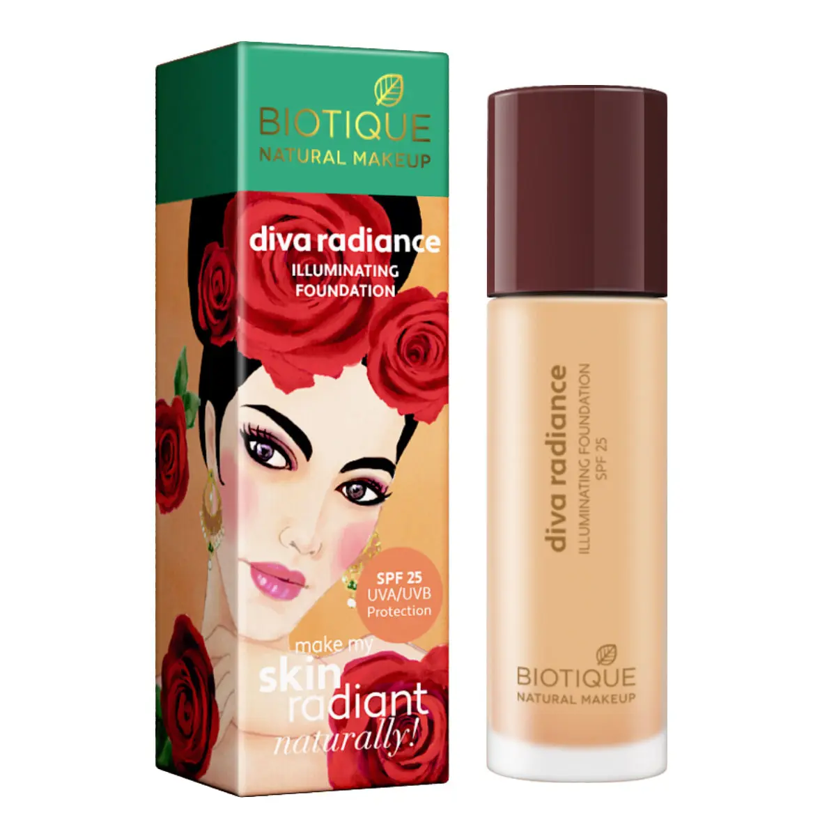 Biotique Natural Makeup Diva Radiance Illuminating Foundation (Almond Glow)(30 ml)