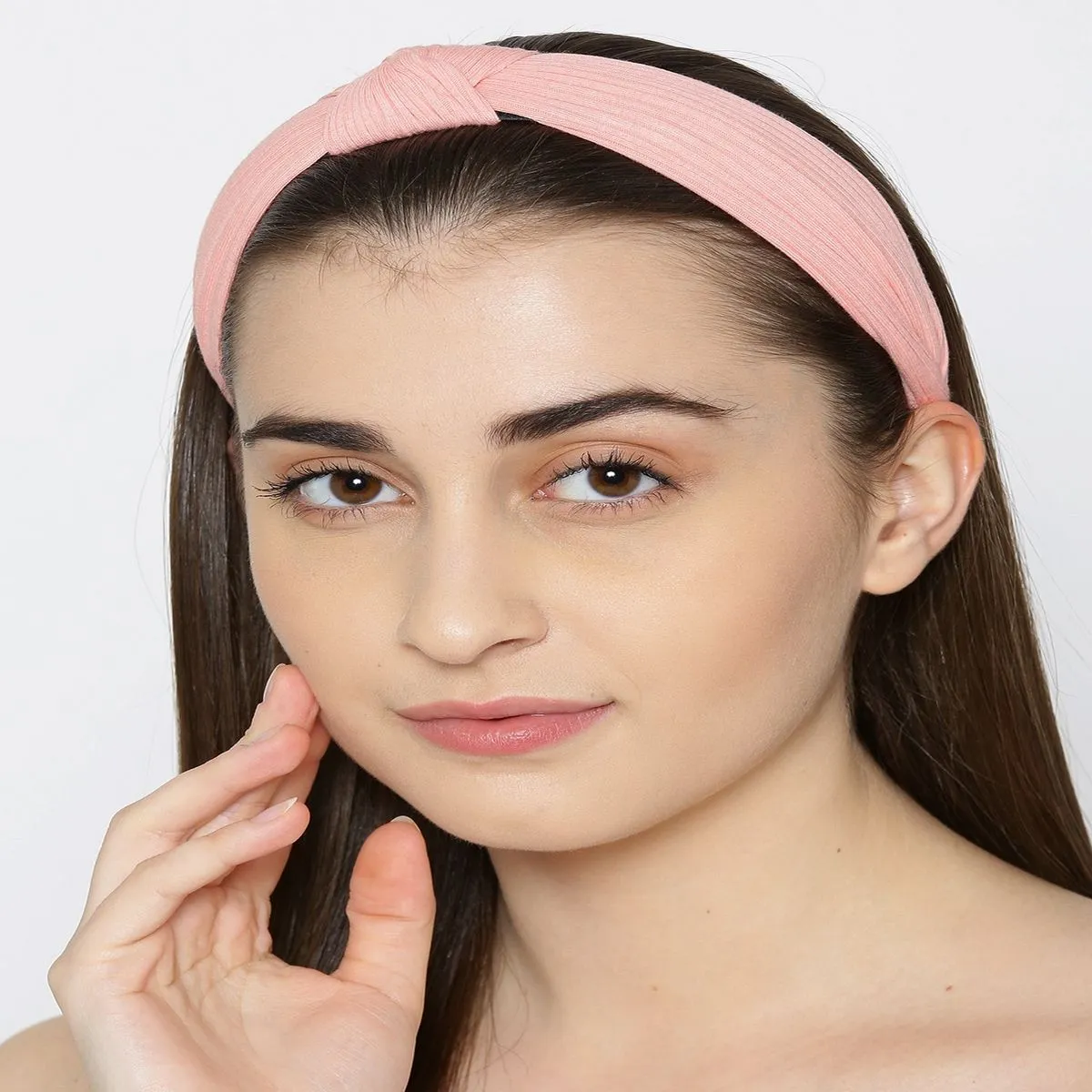 Priyaasi Cross Knot Design Salmon Pink Colour Hairband