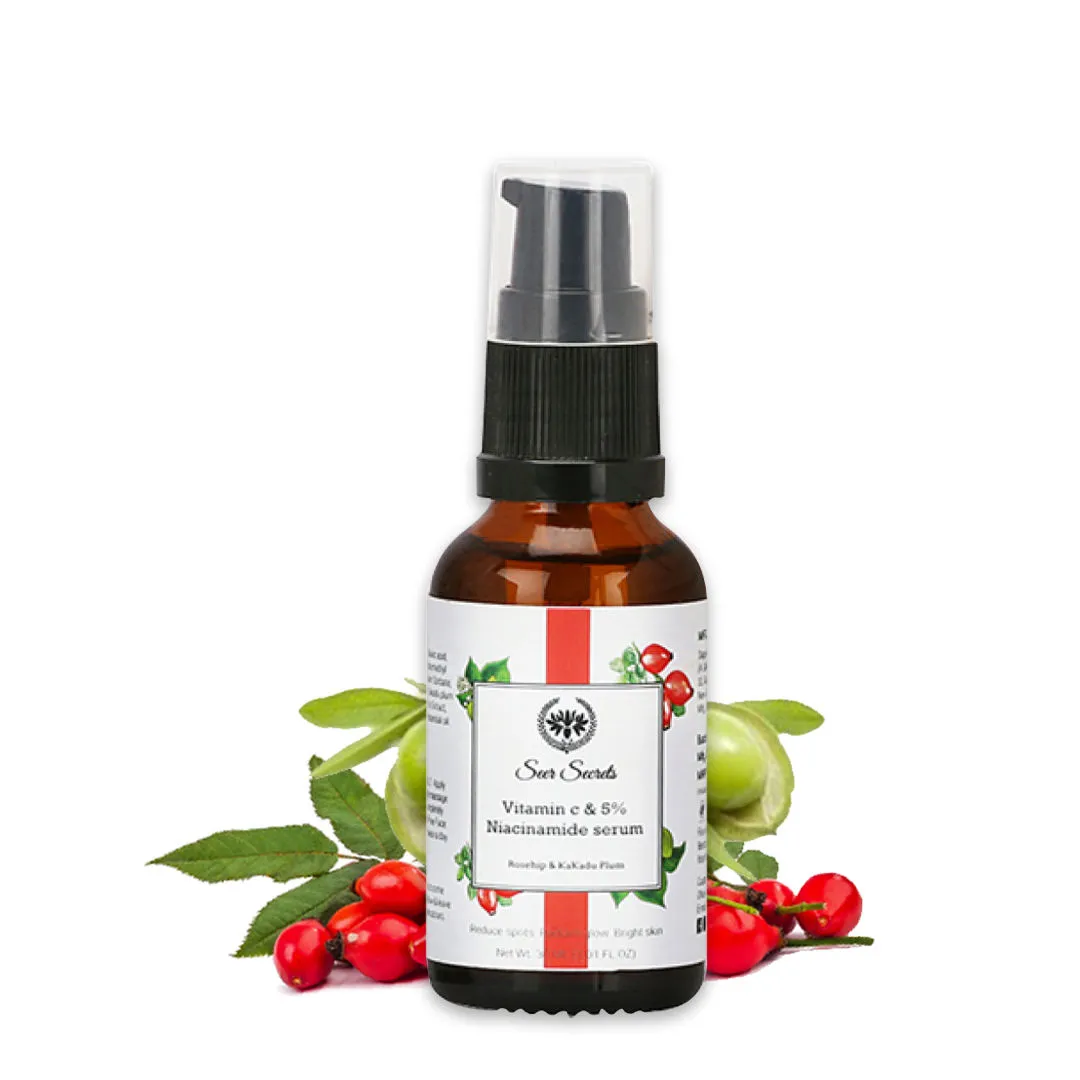 Seer Secrets Rosehip And Kakadu Plum Vitamin C & 5% Niacinamide Serum- For Glowing Skin