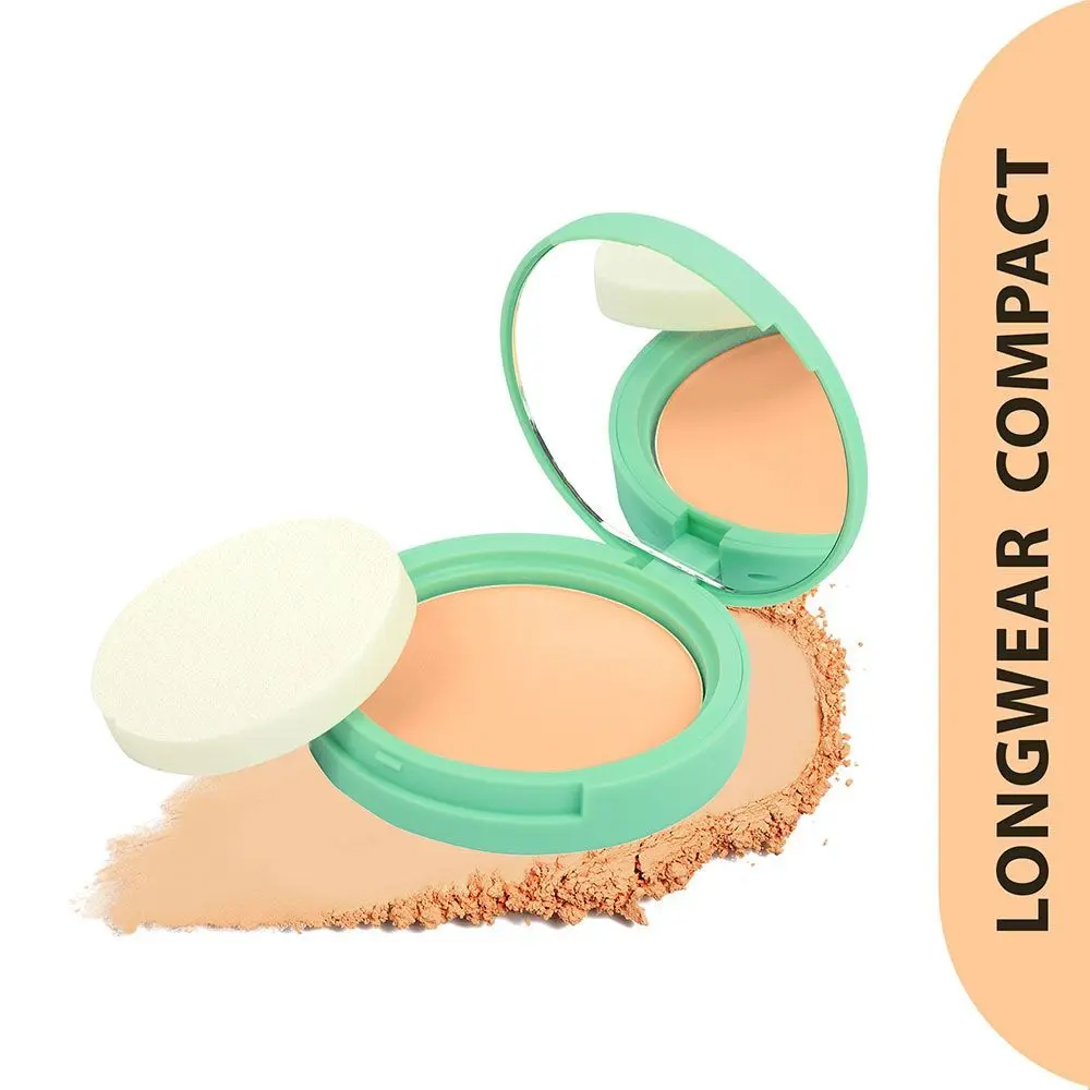 SUGAR POP Longwear Compact - 03 Honey - SUGAR POP Longwear Compact Infused with & Castor Oil, UV Protection, Pore Minimising, Shine-Free, Long Lasting Finish, Ultra Lightweight on Skin l Face Compact for Women l 9 gm