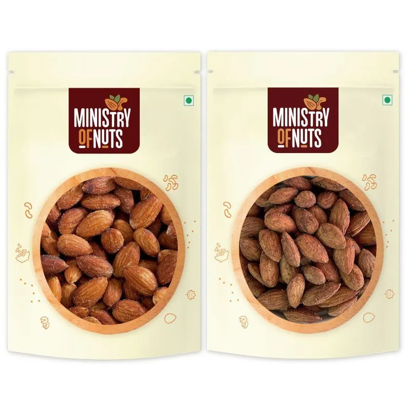 Ministry of Nuts Premium Dry Fruits Roasted & Salted Almonds And Tandoori Almonds