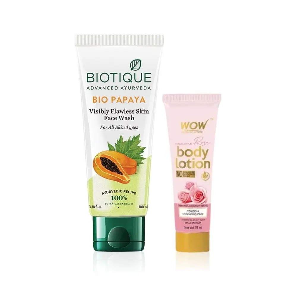 Skin and Body Mini Combo | Biotique Face Wash and WOW Lotion