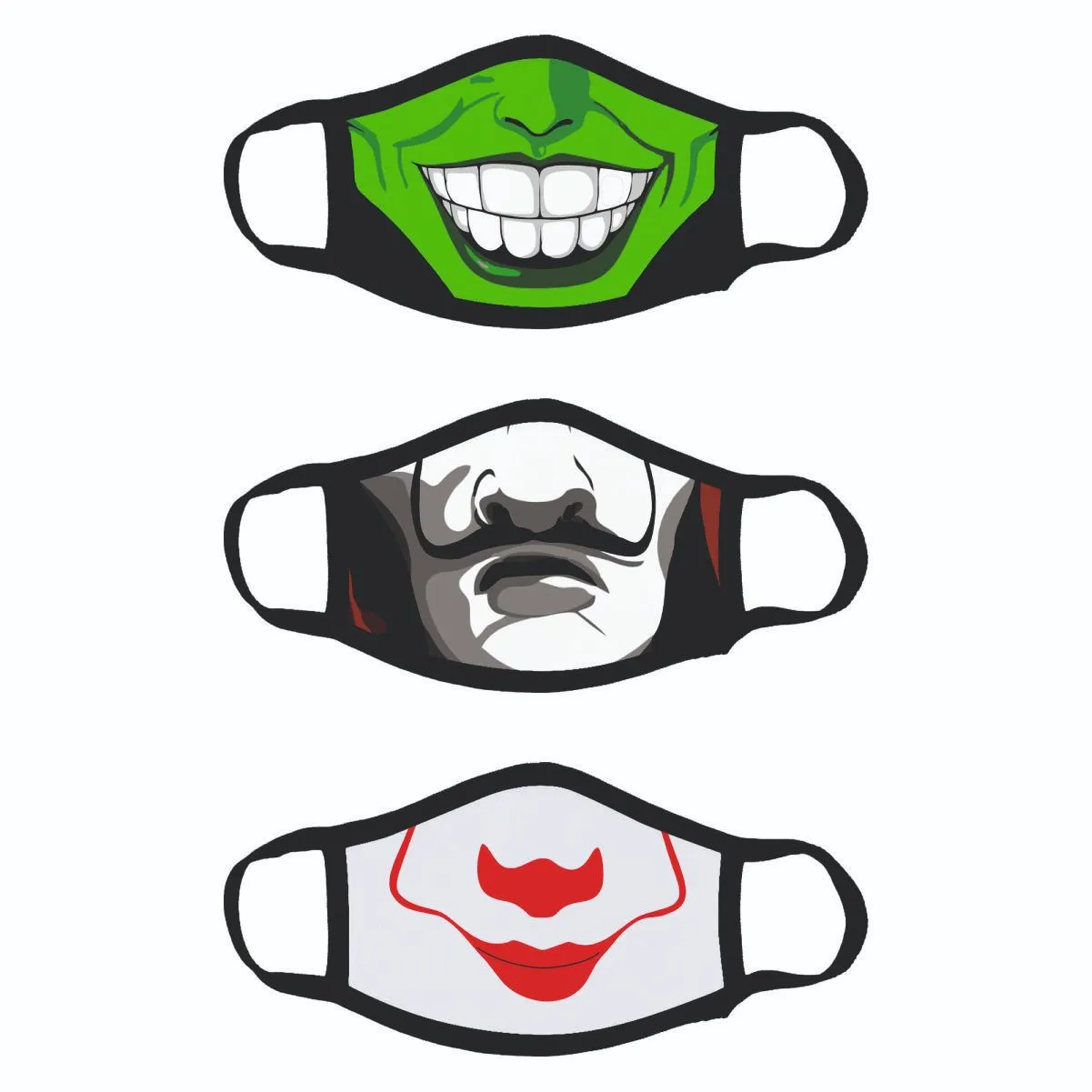 Crazy Corner Printed Three Layered Resuable Masks - Pack of 3 (PMC-4327)