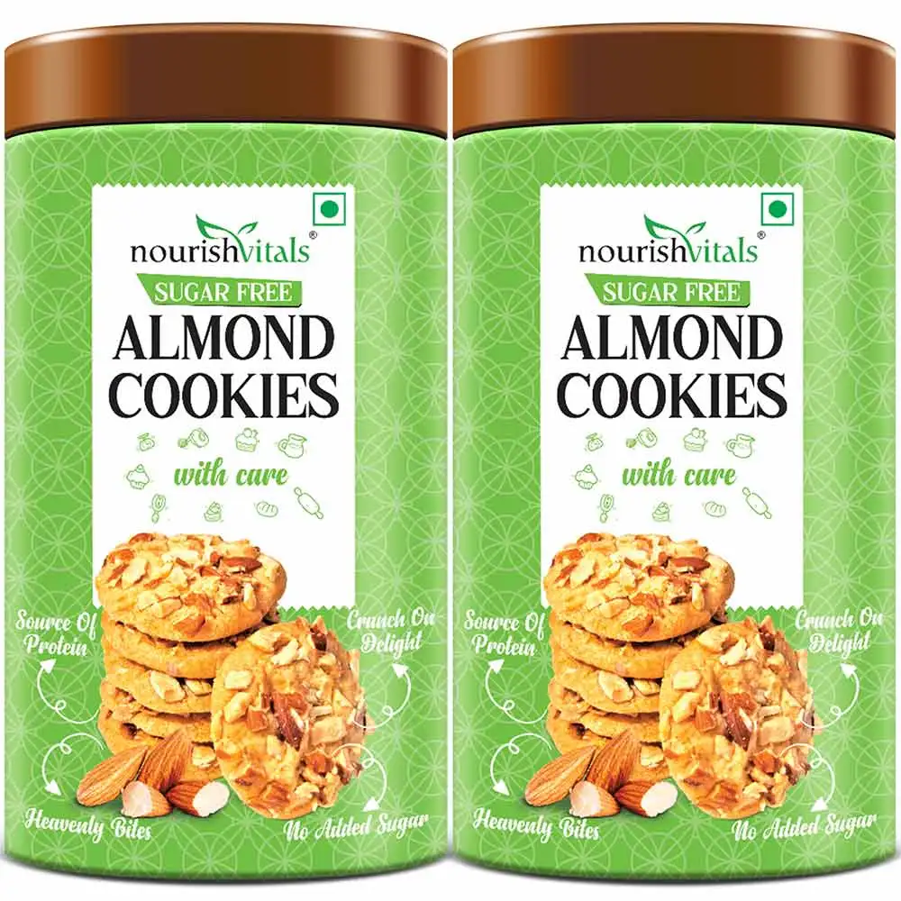 NourishVitals Cookies,  0.120 kg  Almond (Sugar Free) Pack of 2