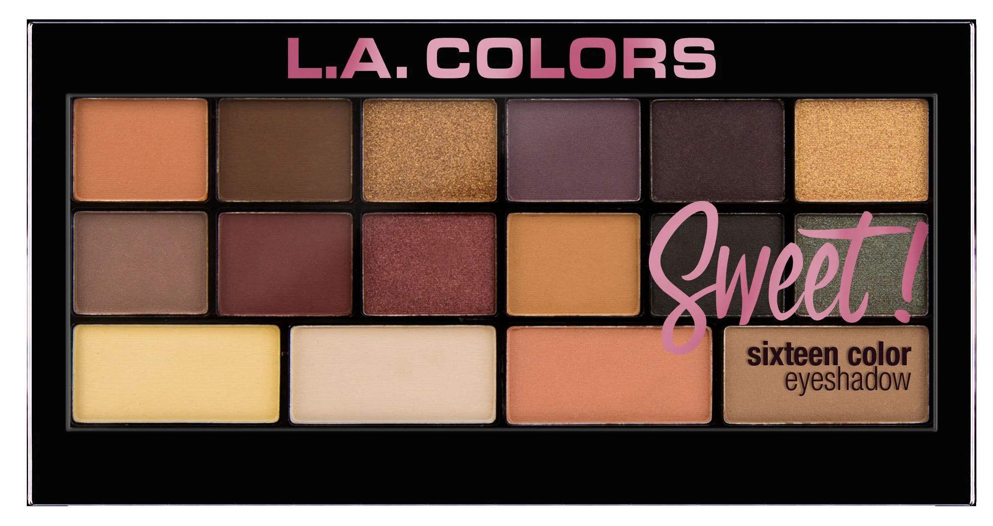 L.A. Colors Sweet! 16 Color Eyeshadow Palette - Seductive