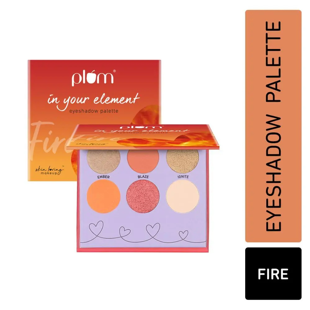 Plum In Your Element Eyeshadow Palette | Super Pigmented | Easy to Blend | 6-in-1 Palette | 01 Fire