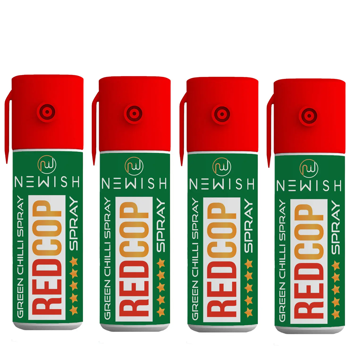 Newish Powerful Self Defence Green Chilli Pepper Spray For Protection & Safety (Pack of 4) For Men & Women 55ml / 35gms