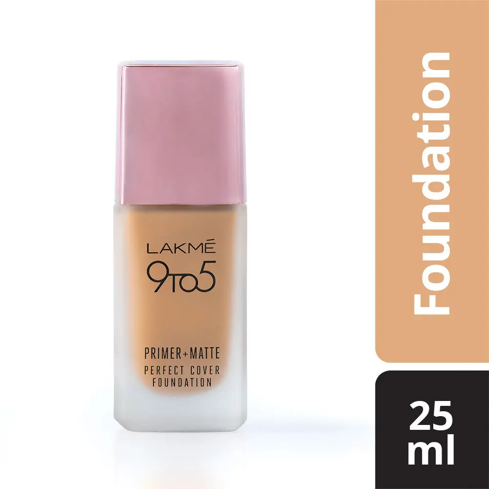 Lakme 9 To 5 Primer + Matte Perfect Cover Foundation - Warm Natural W180 (25 ml)