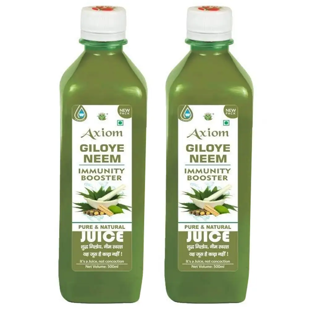 Axiom Giloy Neem Juice,  Pure & Natural Pack of 2  0.5 L