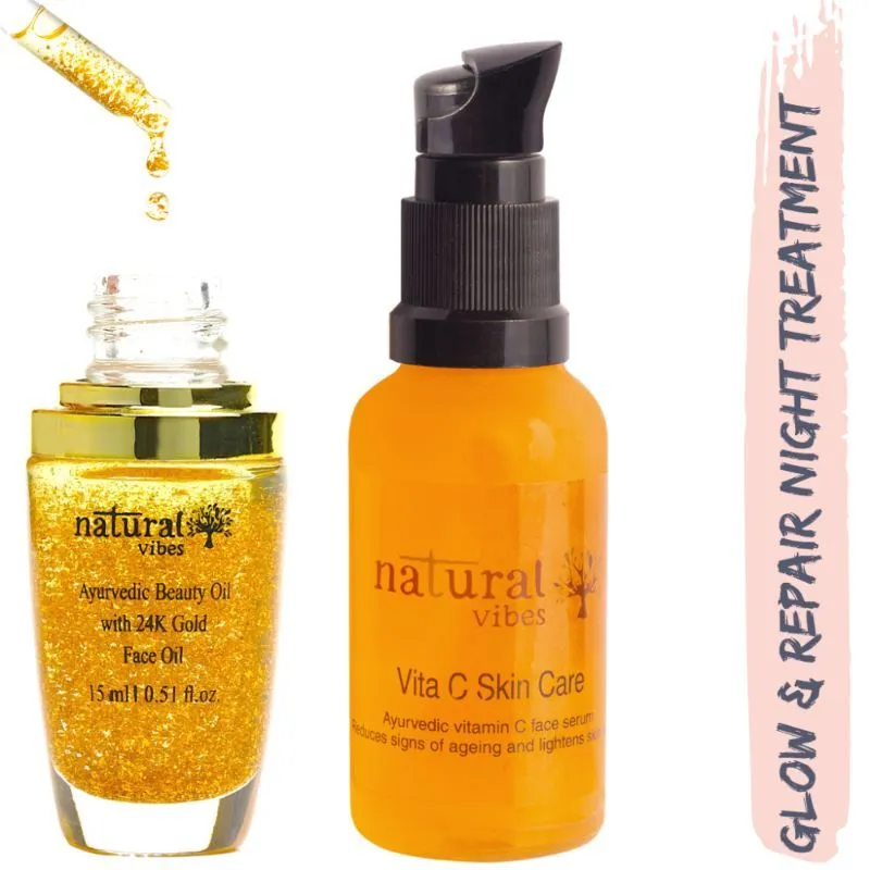 Natural Vibes Beauty Sleep Glow & Repair Night Treatment (Serum + Oil)