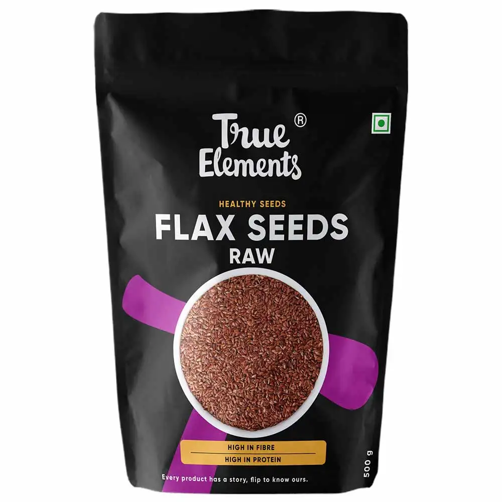 True Elements Raw Flax Seeds,  Unflavoured  0.5 kg