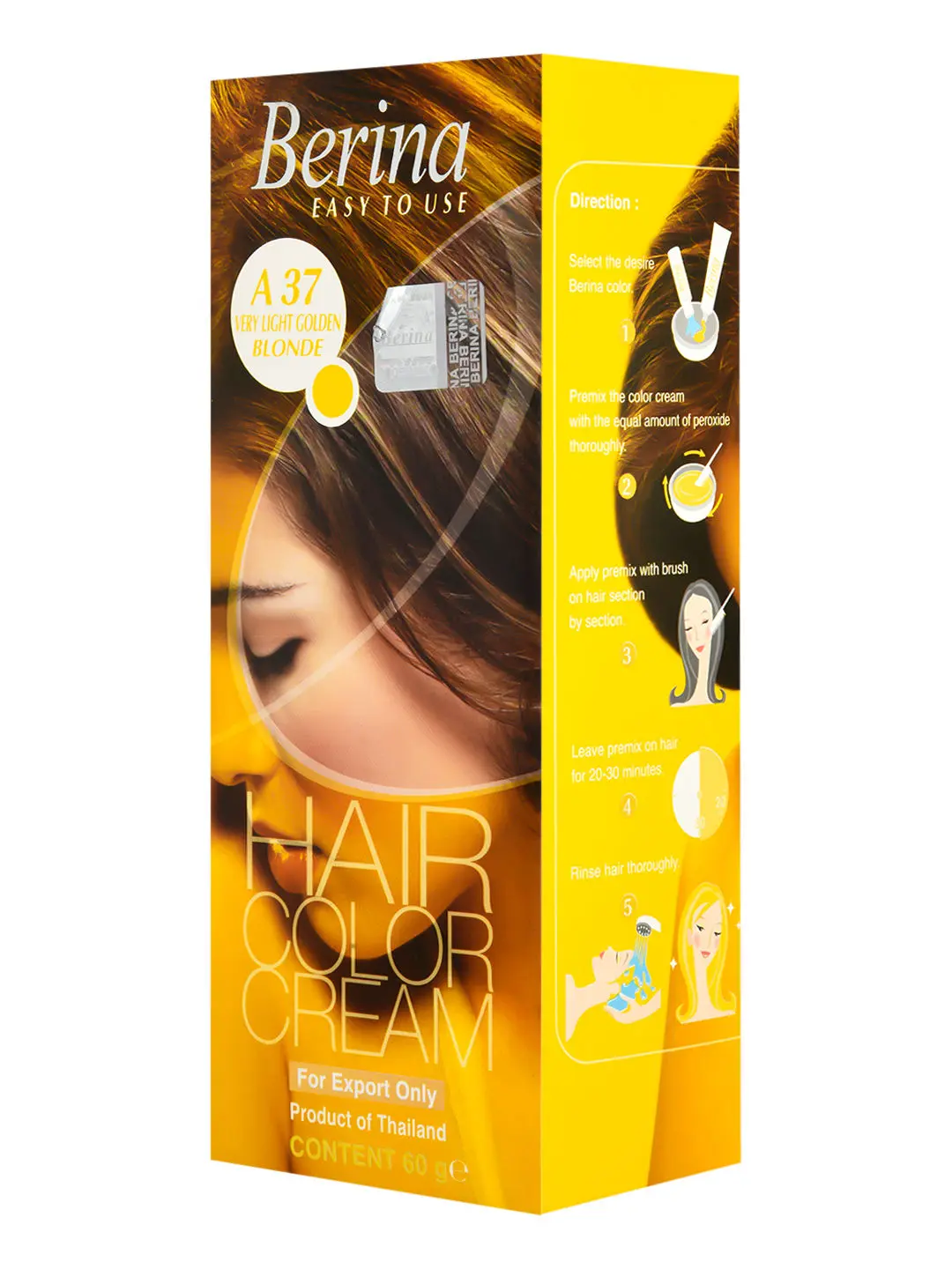 Berina A37 Very Light Golden Blonde Hair Color Cream 60gm