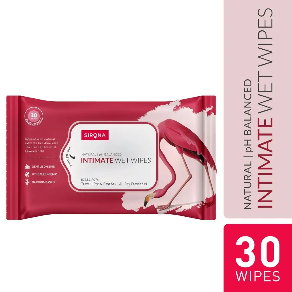 Intimate Wet Wipes by Sirona (30 Wipes - 3 Pack)