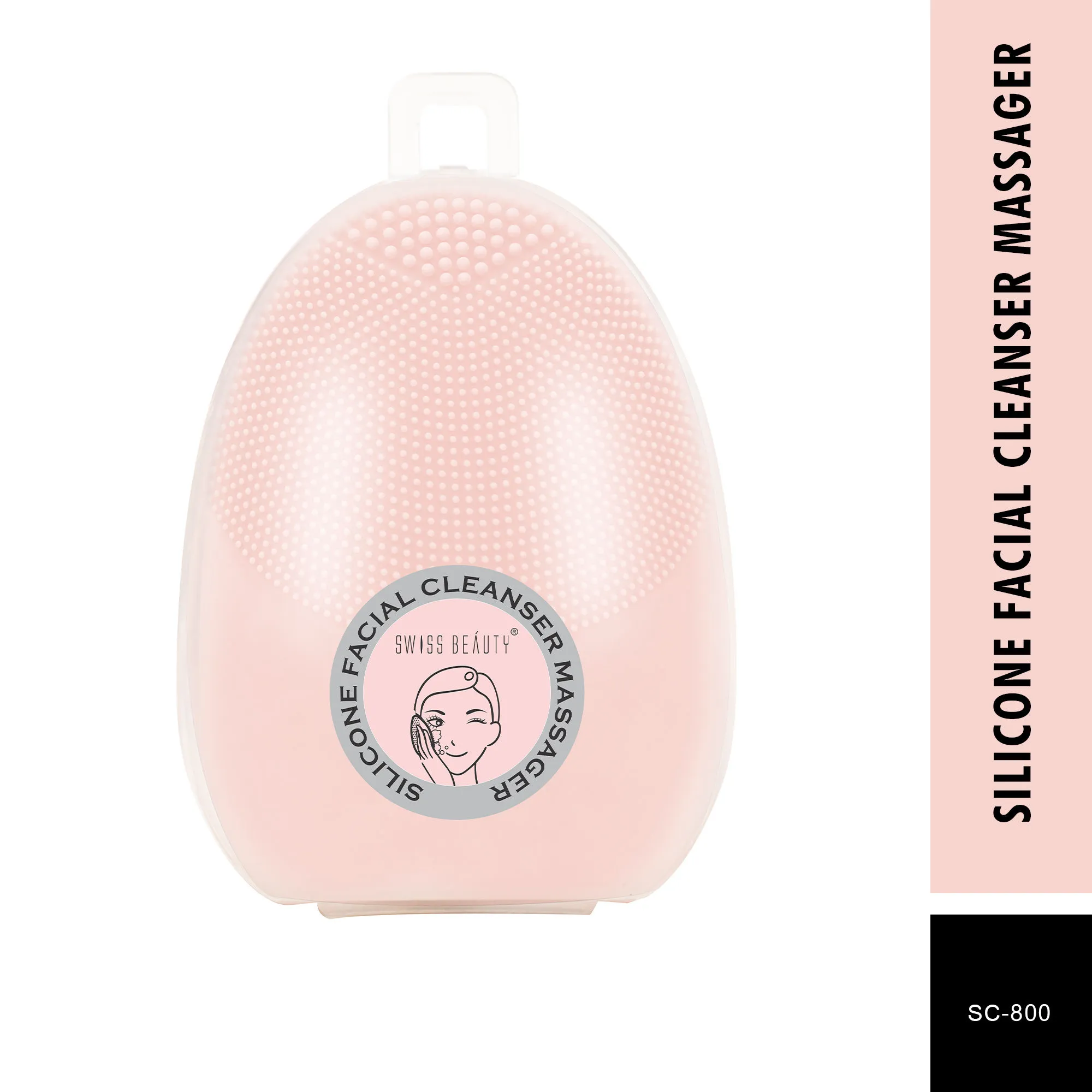 Swiss Beauty Silicone Facial Cleanser Massager - Pink