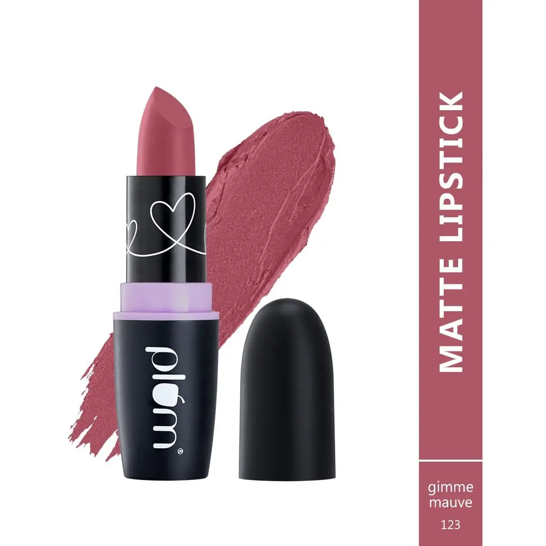 Plum Matterrific Lipstick | Highly Pigmented | Nourishing & Non-Drying | 100% Gimme Mauve - 123 (Mauve Pink)