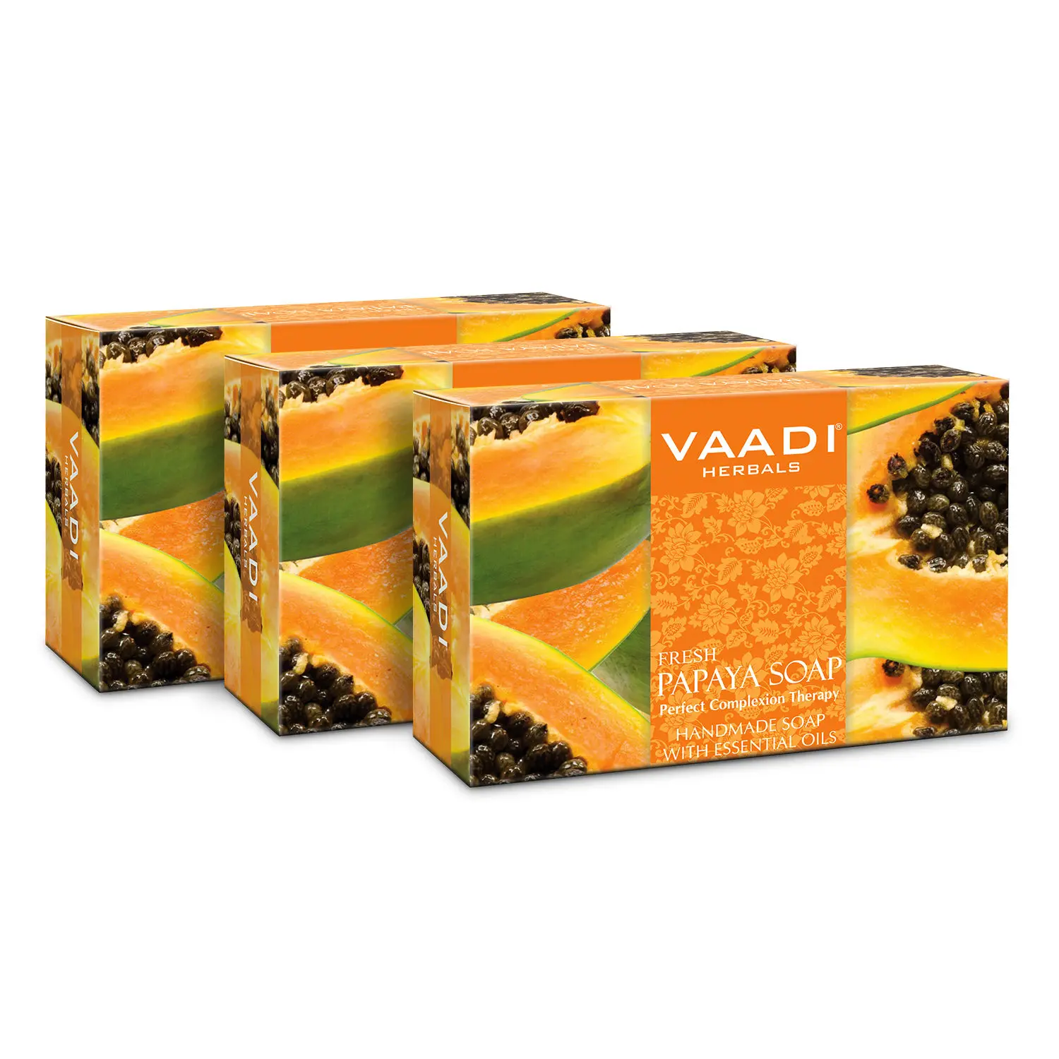 Vaadi Herbals Value Pack Of 3 Fresh Papaya Soap (75 g X 3)