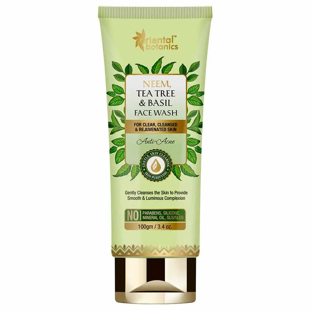 Oriental Botanics Neem Tea Tree & Basil Face Wash,  100 g  for Clear & Rejuvenated Skin