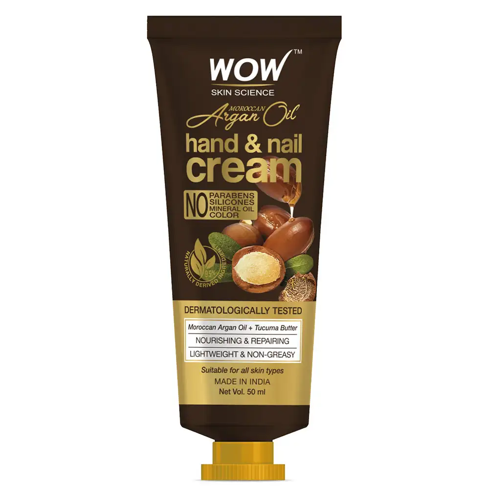 WOW Skin Science Moroccan Argan Oil Hand & Nail Cream,  50 ml  Nourishing & Repairing