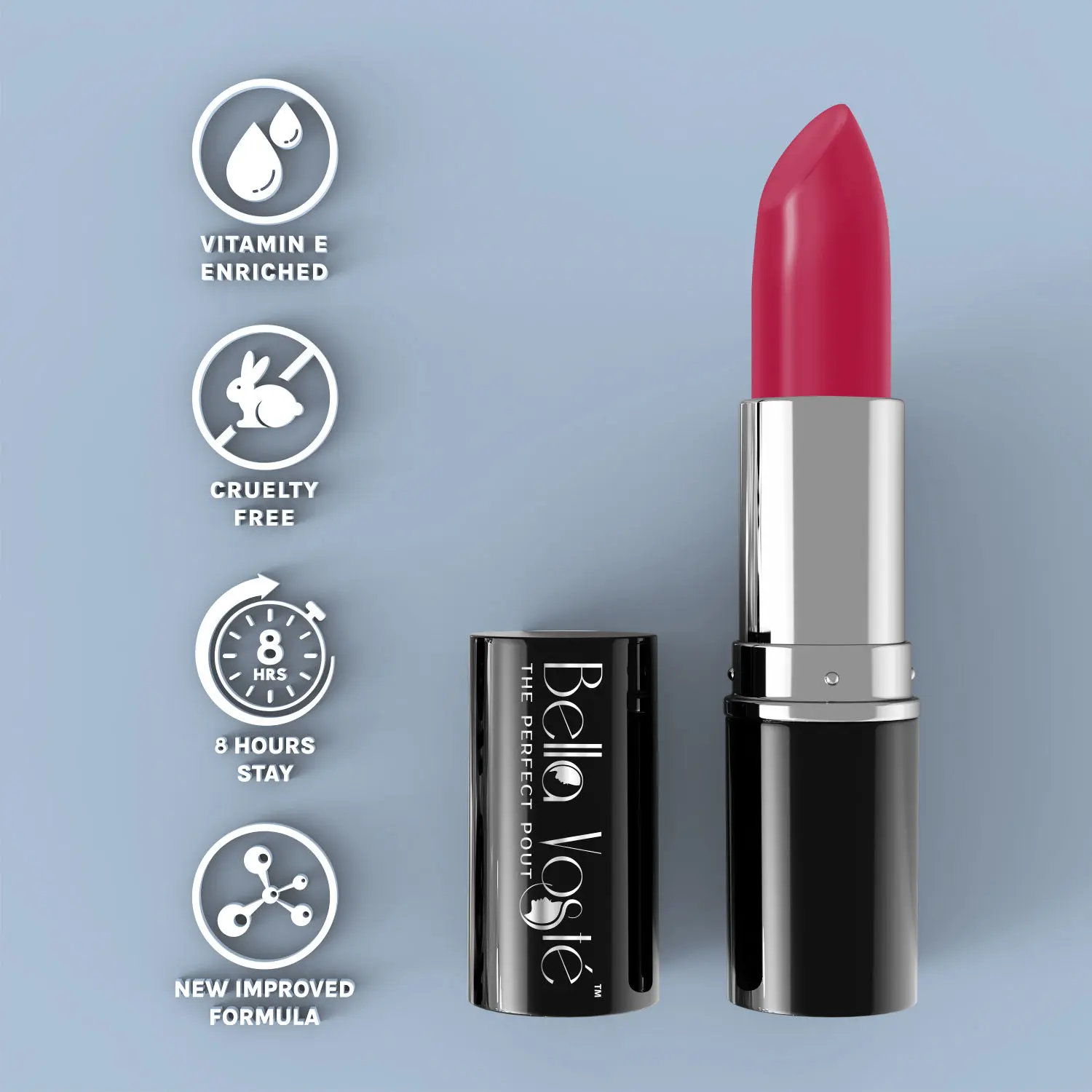 Bella Voste Sheer Creme Lust Lipstick Cindrella 17(4.2 g) I Matte Finish I Cruelty Free I Long Lasting Improved Formula I One Stroke Aplication I Highly Pigmented