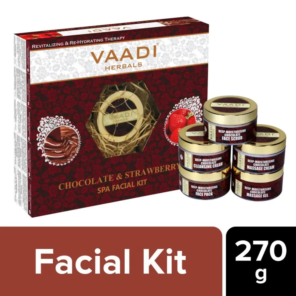 Vaadi Herbals Deep-Moisturising Chocolate SPA Facial Kit With Strawberry Extract (270 ml)