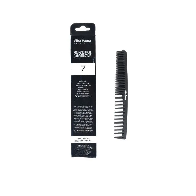 Alan Truman CB-07 Wide & Fine Teeth Carbon Comb