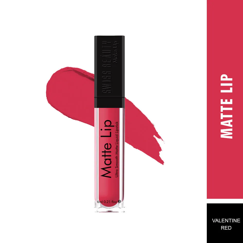 Swiss Beauty Matte Lip Ultra Smooth Matte Liquid Lipstick - 21 Valentine Red