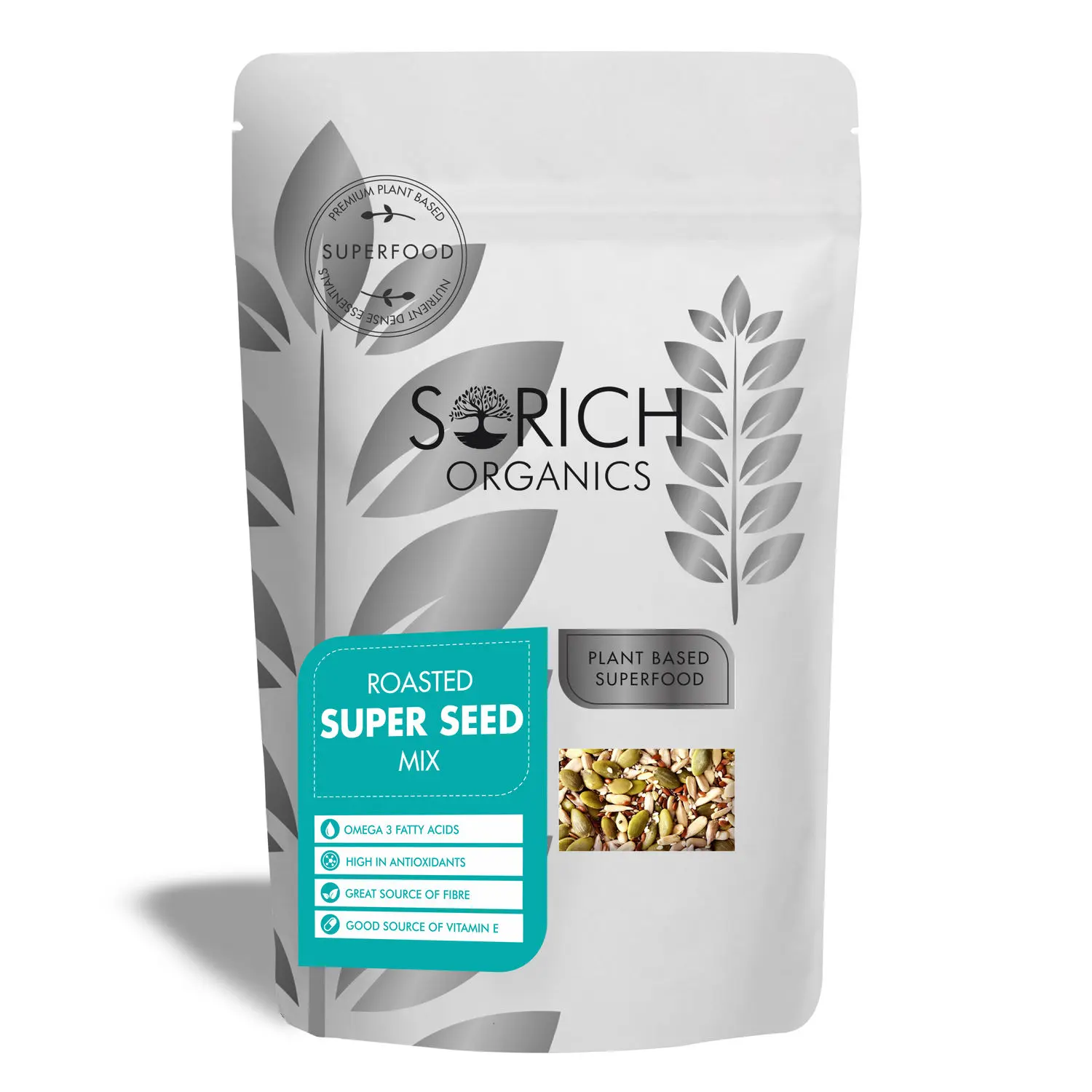 Sorich Organics Super Seeds Mix for Immunity - 200 GM - Chia Seeds and Roasted ( Pumpkin Seeds, Sunflower Seeds, Flax Seeds, Seasame Seeds, Watermelon Seeds )