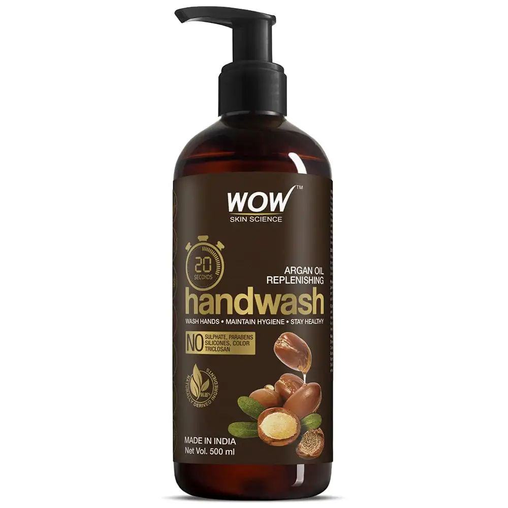 WOW Skin Science Argan Oil Replenishing Hand Wash,  Natural  500 ml  Pump