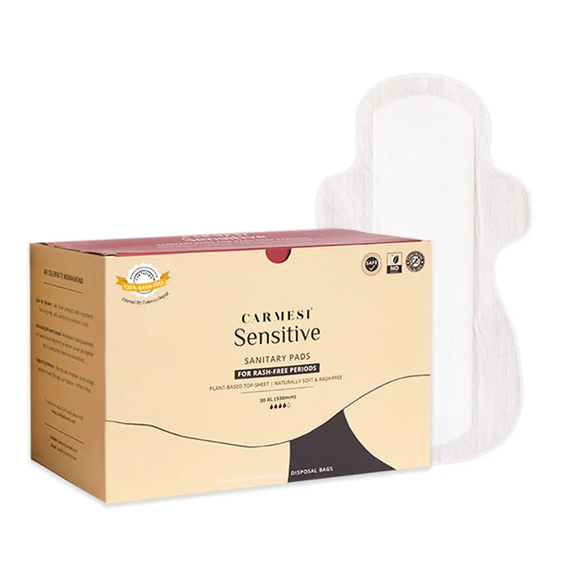 Carmesi Sensitive - Sanitary Pads for Rash-Free Periods XL - 30 Pcs