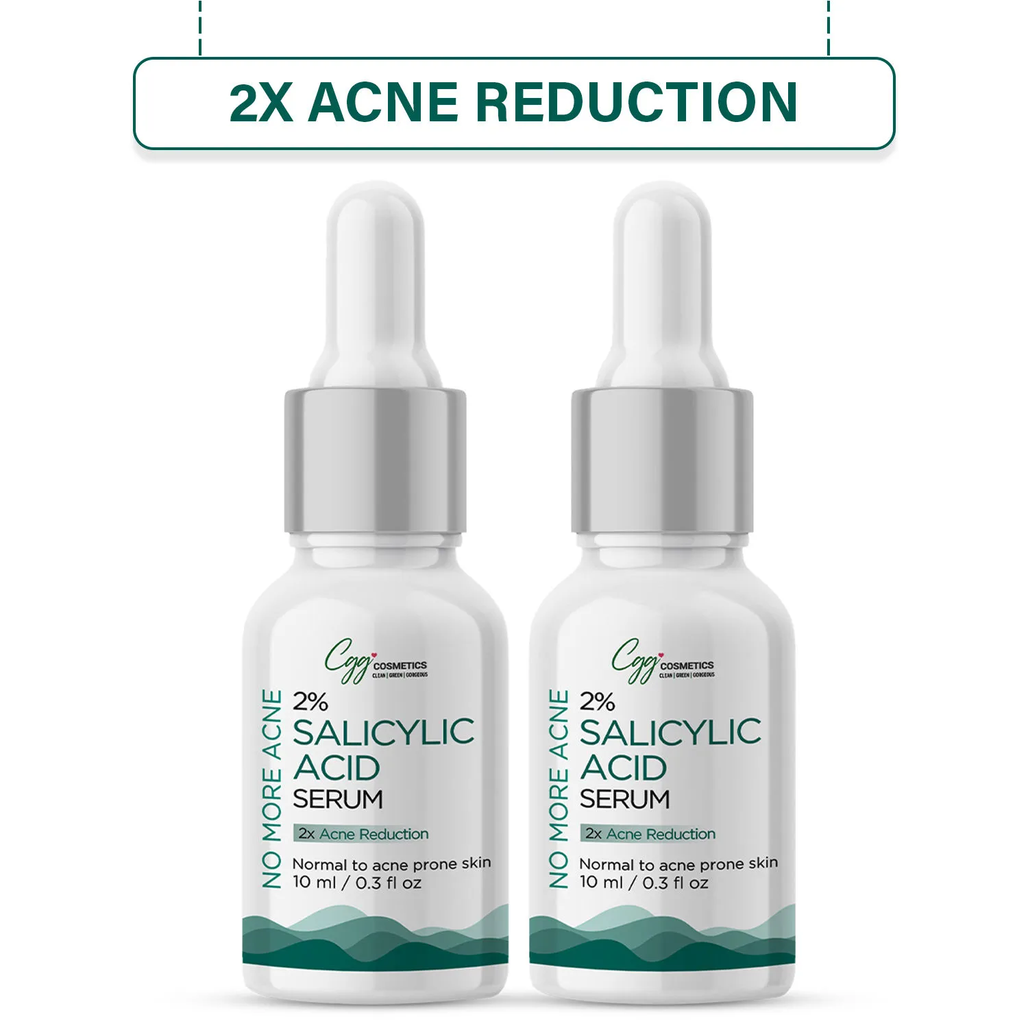 CGG Cosmetics 2% Salicylic Acid Serum - 2x Acne Reduction - Pack Of 2