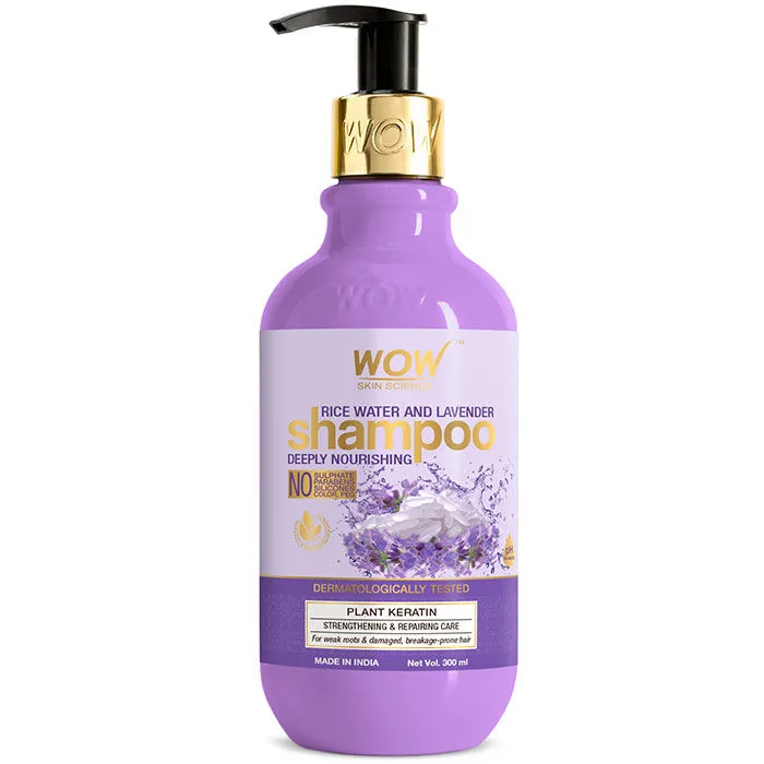 WOW Skin Science Rice Water Shampoo With Rice Water, Rice Keratin & Lavender Oil